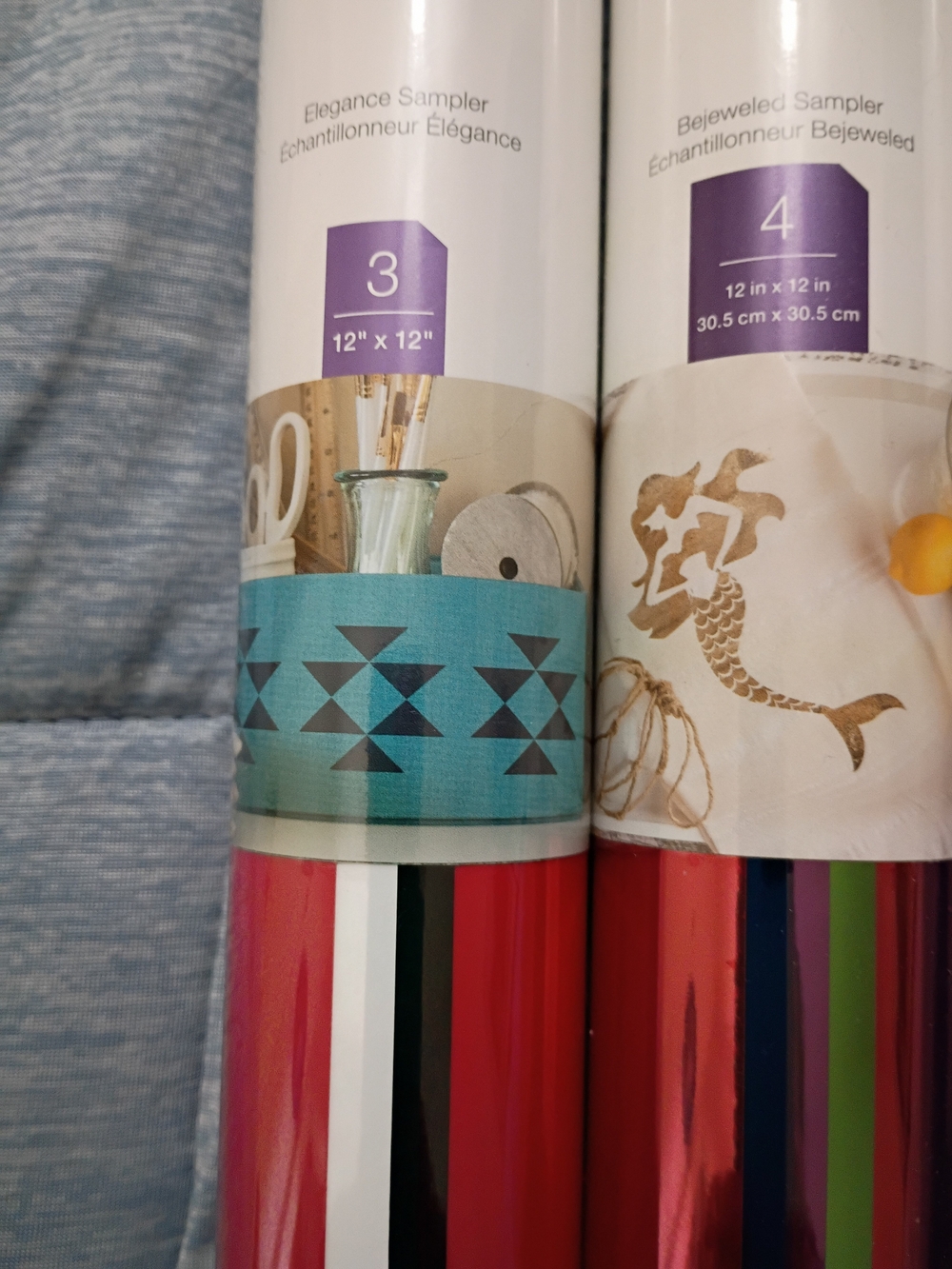 Cricut Iron-On Sampler Rolls in Purple, Green, Yellow, Blue, Red, White Black - Picture 4 of 5